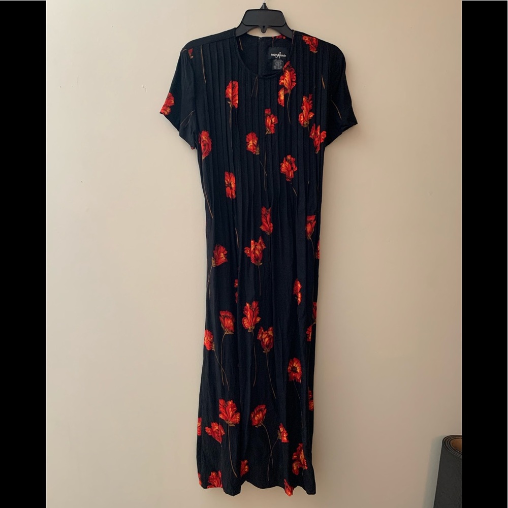 Vintage cinched waist black dress